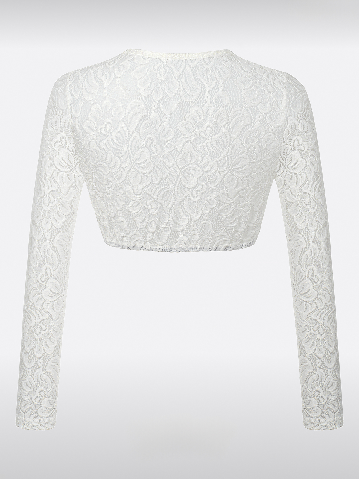 Weiß Langarm Rundhals Dirndlbluse